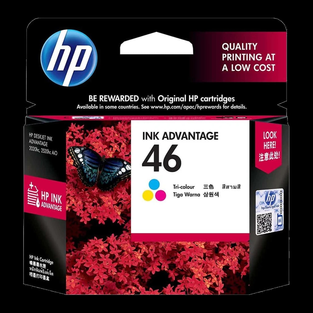 HP 46 Tri-colour Ink Cartridge (CZ638AA)
