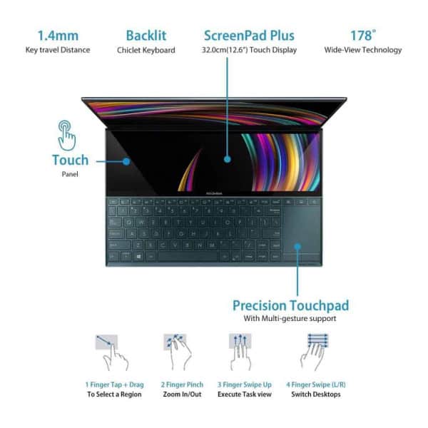 ASUS ZenBook Duo Intel Core i5-10210U 10th Gen 14-inch FHD Thin and Light Touch Laptop (8GB RAM/512GB NVMe SSD/Windows 10/MS Office 2019/2GB NVIDIA GeForce MX250 Graphics/1.60 Kg), UX481FL-HJ551TS - Image 5