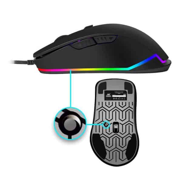 Ant Esports GM100 RGB Optical Wired Gaming Mouse | 4800 DPI for FPS and MOBA Games – Black - Image 4