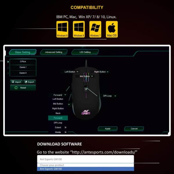 Ant Esports GM100 RGB Optical Wired Gaming Mouse | 4800 DPI for FPS and MOBA Games – Black - Image 8