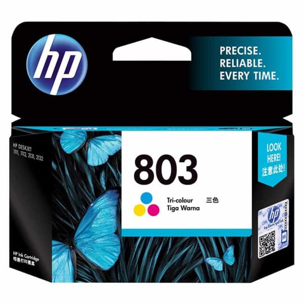 HP 803 Tri-Color Original Ink Cartridge F6V20AA