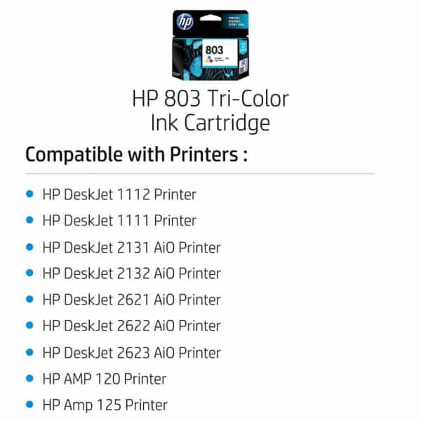 HP 803 Tri-Color Original Ink Cartridge F6V20AA - Image 3