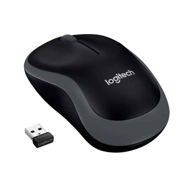 Logitech M185 Wireless Mouse USB for PC Windows, Mac and Linux, Grey with Ambidextrous Design-Black - Image 2