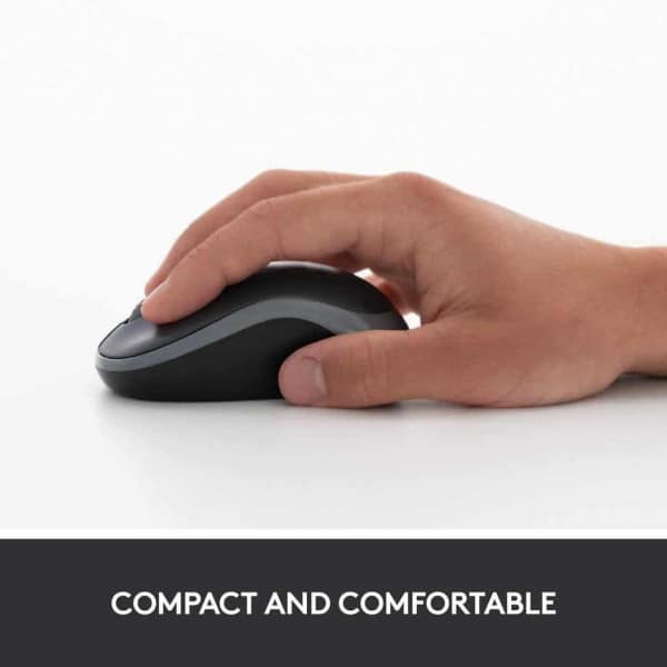 Logitech M185 Wireless Mouse USB for PC Windows, Mac and Linux, Grey with Ambidextrous Design-Black - Image 7