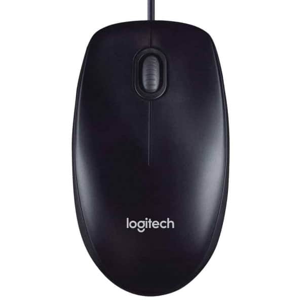 Logitech M90 Wired USB Mouse, 1000 DPI Optical Tracking, Ambidextrous PC/Mac/Laptop - Black