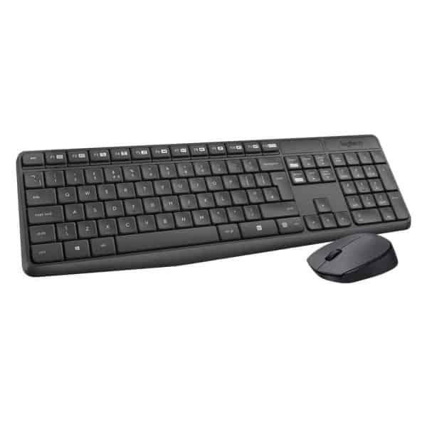 Logitech MK235 Wireless Keyboard and Mouse Combo for Windows, 2.4 GHz Wireless with Nano USB-Receiver, Wireless Mouse, 15 FN Keys, 3-Year Battery Life, PC/Laptop - Black