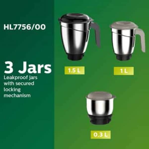 PHILIPS MG HL7701/00 750 W Juicer Mixer Grinder  (White, 4 Jars) - Image 3