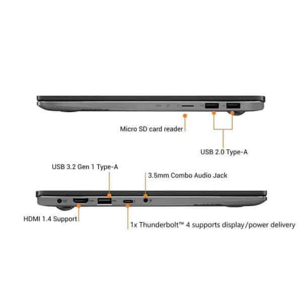 ASUS VivoBook S S14 Intel Core i5-1135G7 11th Gen, 14-inch FHD Thin and Light Laptop (8GB RAM/512GB SSD + 32GB Optane Memory/Windows 10/Office 2019/Iris Xᵉ Graphics/Indie Black/1.4 Kg), S433EA-AM501TS - Image 6