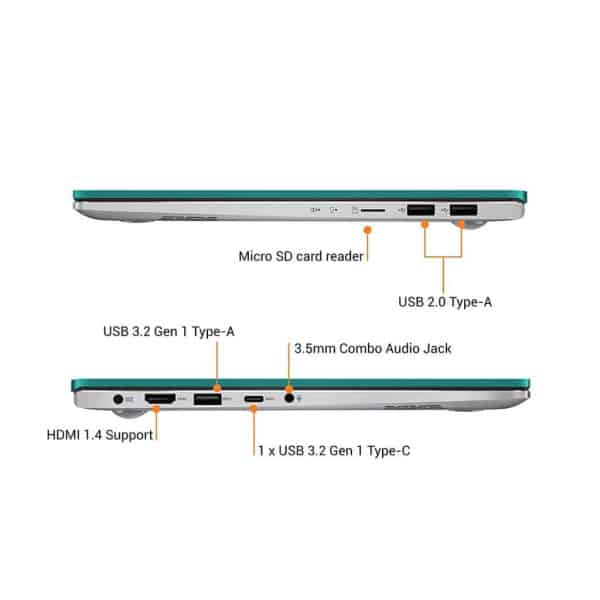 ASUS VivoBook S S14 Intel Core i5-1135G7 11th Gen, 14-inch FHD Thin and Light Laptop (8GB RAM/512GB SSD + 32GB Optane Memory/Windows 10/Office 2019/Iris Xᵉ Graphics/Gaia Green/1.4 Kg), S433EA-AM503TS - Image 6