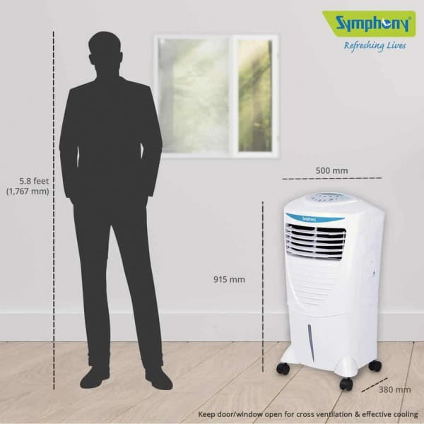 Symphony Hi Cool i Modern Personal Room Air Cooler 31-litres, with Remote, Honeycomb Pad, Multi-Stage Air Purification & Low Power Consumption - Image 7