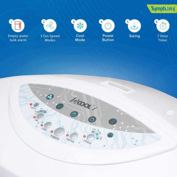 Symphony Hi Cool i Modern Personal Room Air Cooler 31-litres, with Remote, Honeycomb Pad, Multi-Stage Air Purification & Low Power Consumption - Image 8