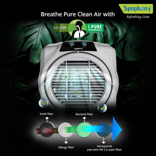 Symphony Sumo 75 XL Desert Air Cooler - 75-litres, Grey - Image 4
