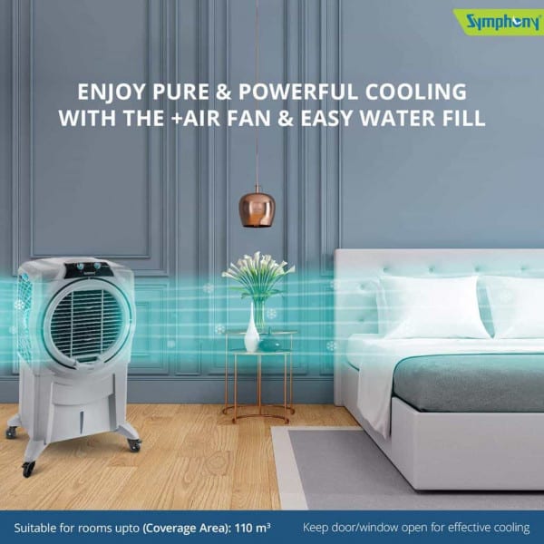 Symphony Sumo 75 XL Desert Air Cooler - 75-litres, Grey - Image 9