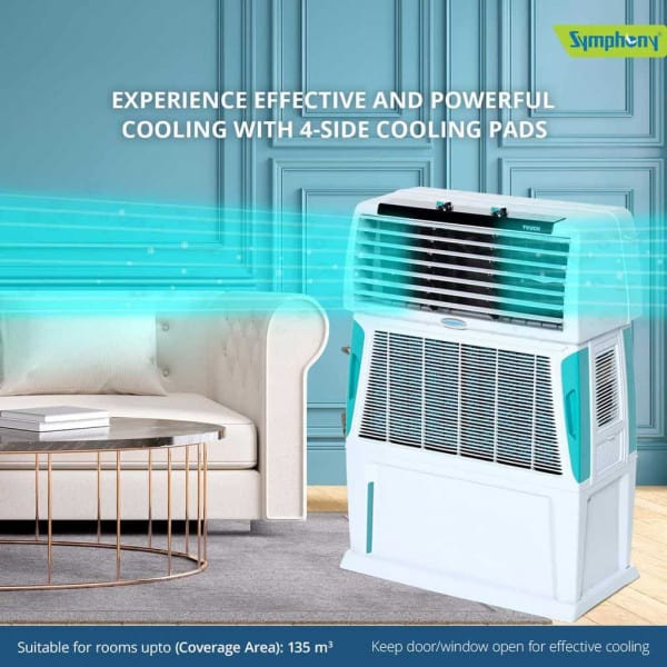 Symphony Touch 80 Room Air Cooler 80-litres, 4-Side Cooling Pads, Fully closable louvers, Multistage Air Purification, Cool Flow Dispenser & Low Power Consumption - Image 9