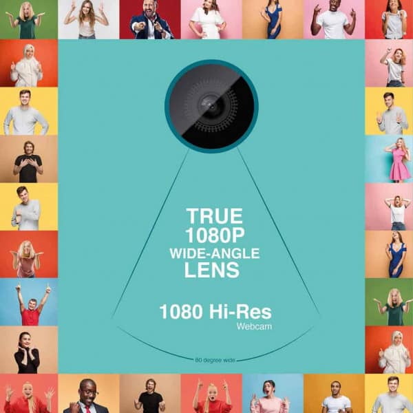 FINGERS 1080 Hi-Res Webcam with 1080p Wide Angle Lens and Built-in Mic for PC Desktops and Laptops - HD Video Calling & Recording with up to 1920 x 1080 Pixels - Image 3