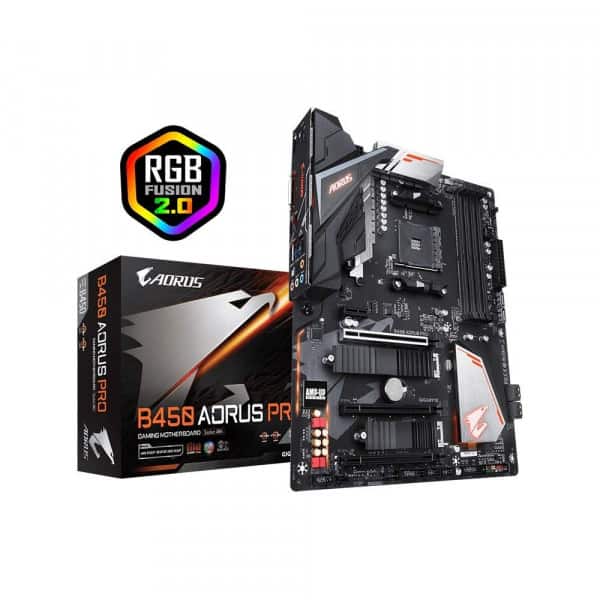 GIGABYTE B450 AORUS PRO Motherboard with Hybrid Digital PWM, Dual M.2 with Dual Thermal Guards, Audio ALC1220-VB,RGB Fusion 2.0