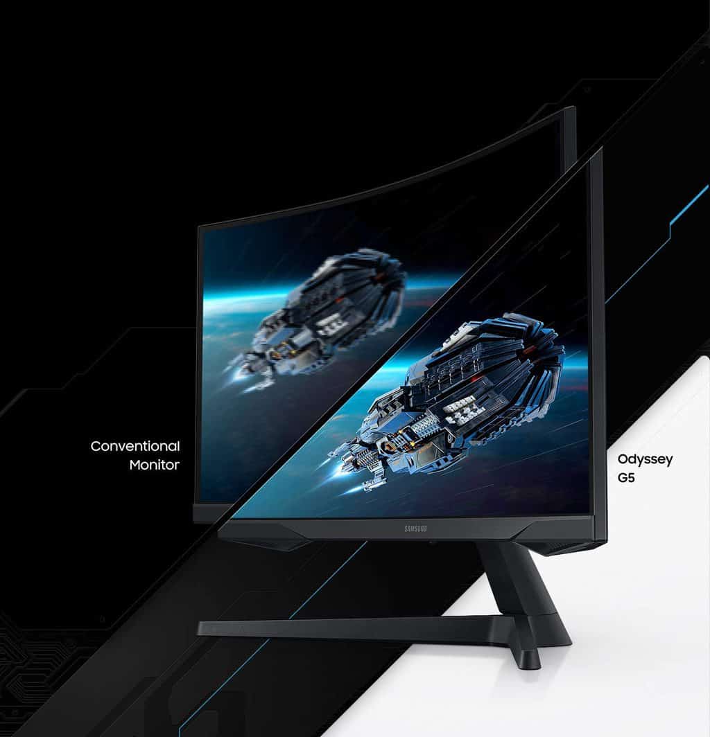  SAMSUNG Odyssey G5 Series 27-Inch WQHD (2560x1440) Gaming  Monitor, 144Hz, Curved, 1ms, HDMI, Display Port, FreeSync Premium  (LC27G55TQWNXZA) : Electronics