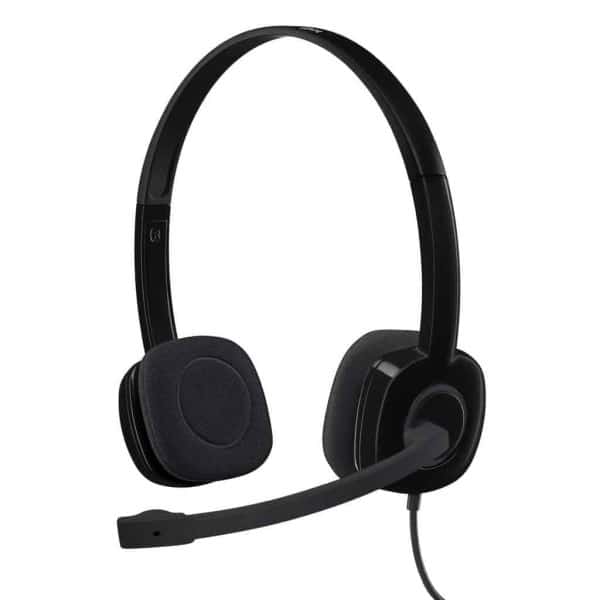 Logitech H151 Headset with Noise-Cancelling Boom Microphone,3.5 mm Analog Stereo,PC/Mac/Laptop - Black