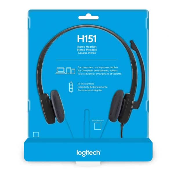 Logitech H151 Headset with Noise-Cancelling Boom Microphone,3.5 mm Analog Stereo,PC/Mac/Laptop - Black - Image 4