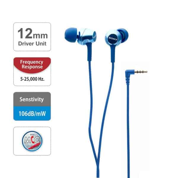 Sony MDR-EX255AP Wired in-Ear Headphones with Tangle Free Cable, 3.5mm Jack, Headset with Mic for Phone Calls and 1 Year Warranty - Image 4