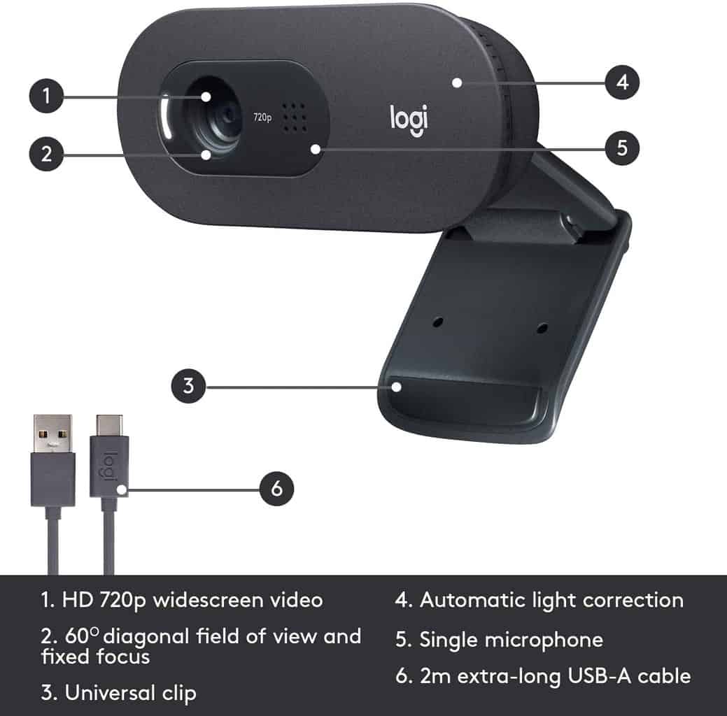 Widescreen USB Computer Camera for PC Mac Laptop Desktop Video Calling Conferencing Recording HD Auto Focus Webcam 5 Megapixel 720P Video Call Available Pro Streaming Web Camera with Microphone 