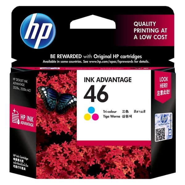 HP 46 Tri- Color Ink Cartridge CZ638AA 46