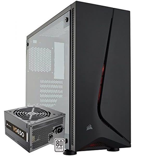 Corsair SPEC 05 CC-9011152-UK Mid Tower Red LED Cabinet with VS650 PSU (Black)