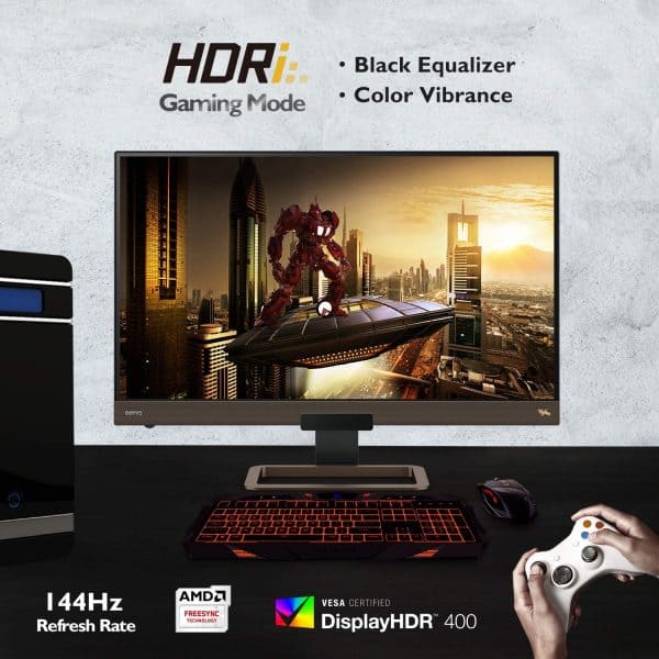 Benq EX2780Q 27" 2560x1440 2K QHD Resolution 144Hz IPS Display Monitor Built-in Speakers,HDMI,USB - Image 4