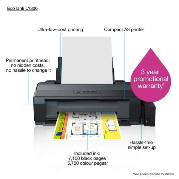 Epson L1300 A3 4 Color Printer (Black) - Image 2