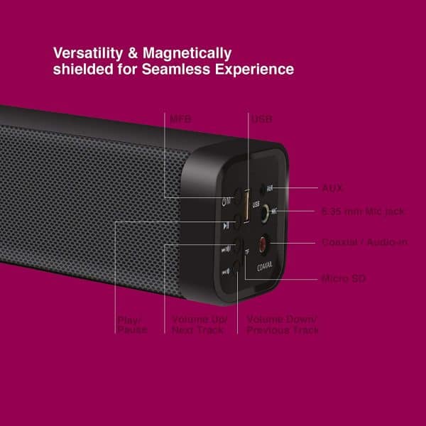 FINGERS Sound Gurukul Sound Bar [AC Power | 20 W | Bluetooth, USB, MicroSD, AUX, FM Radio, Mic-in (6.5 mm)] - Image 10