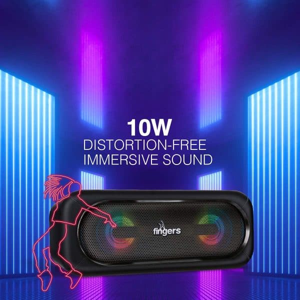 FINGERS SuperLit Portable Speaker with TWS Technology & RGB Lights - Image 4