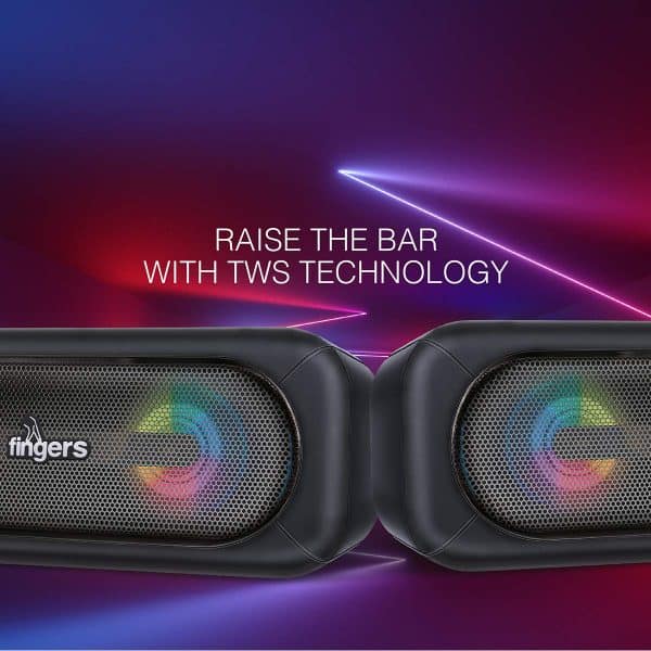 FINGERS SuperLit Portable Speaker with TWS Technology & RGB Lights - Image 5
