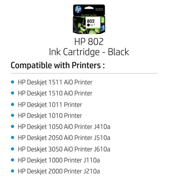 HP 802 CH563ZZ Large Black Original Ink Cartridge - Image 2