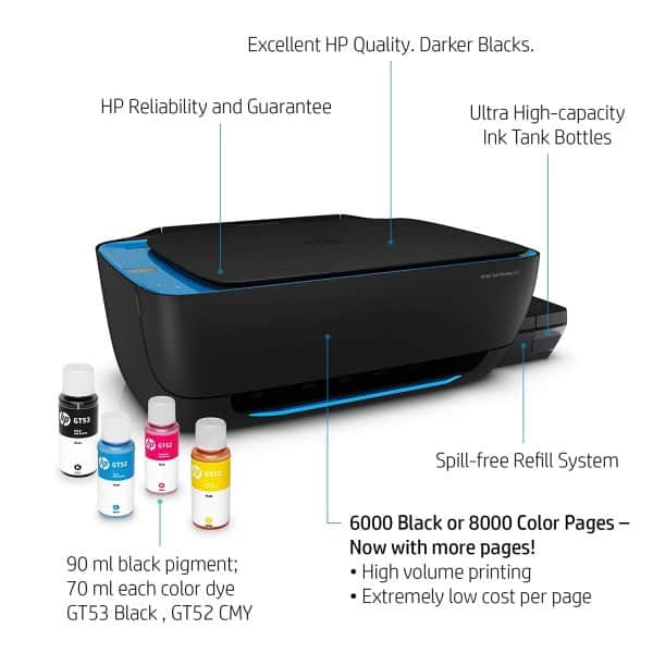 HP Ink Tank 419 WiFi Colour Printer, Scanner and Copier for Home/Office, High Capacity Tank (15,000 Black and 8000 Colour), Low Cost per Page (10p for B/W and 20p for Colour), Borderless Print - Image 6