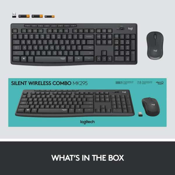 Logitech MK295 Wireless Keyboard and Mouse Combo - SilentTouch Technology, Full Number Keyboard, Shortcut Buttons, Nano USB Receiver, 90% Less Noise - Image 9