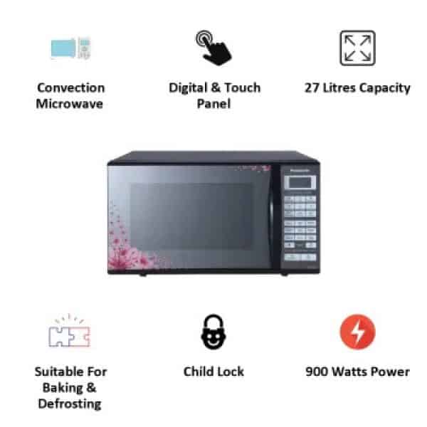 Panasonic 27 Litres Convection Microwave Oven (Floral Mirror Finish, NN-CT64LBFDG, Floral Mirror Finish) - Image 6
