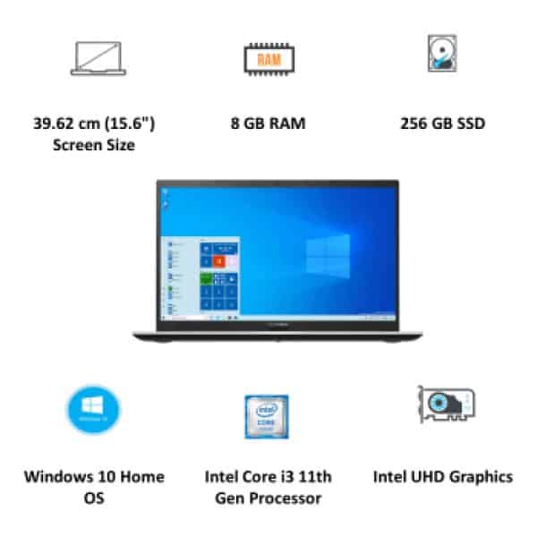 Asus X513EA-EJ333TS Laptop (11th Gen Core i3 / 8GB RAM / 256GB SSD / 15.6 (39.62 cm) FHD Display / Intel UHD Graphics / Windows 10) - Image 5