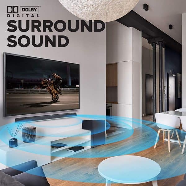JBL Bar 2.1 by Harman Deep Bass Soundbar with Wireless Subwoofer, Dolby Digital & JBL Surround Sound Modes 300 Watts - Image 3
