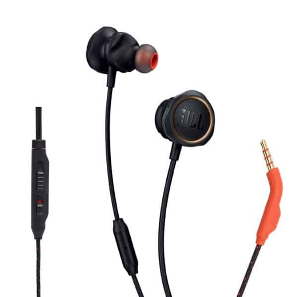 JBL Quantum 50 by Harman Wired in-Ear Gaming Headphone with Twistlock Technology, Inline Voice Focus Microphone and Master Volume Slider