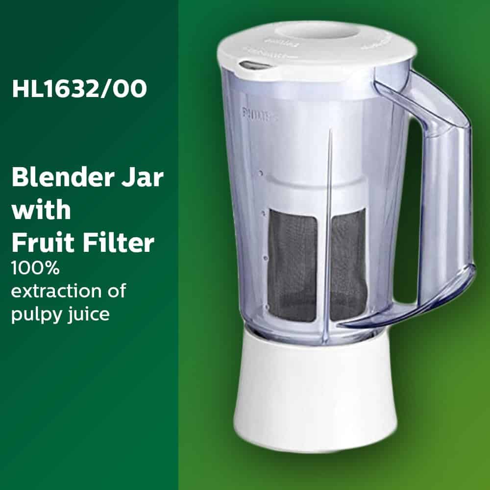 Philips HL1632 500-Watt 3 Jar Juicer Mixer Grinder with Fruit Filter (Blue)  - DATAMATION