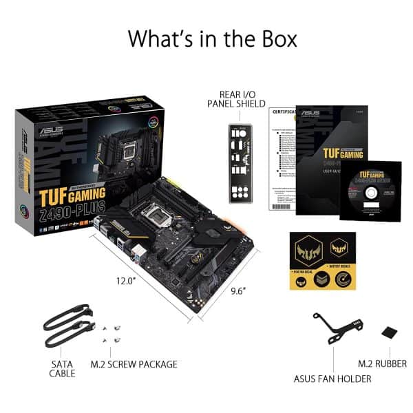 Asus TUF Gaming Z490-Plus, LGA 1200 (Intel 10th Gen) ATX Motherboard (12+2 Power Stages, USB 3.2 Front Panel Type-C, 1Gb LAN, Addressable Gen 2 RGB Header and Aura Sync) - Image 6