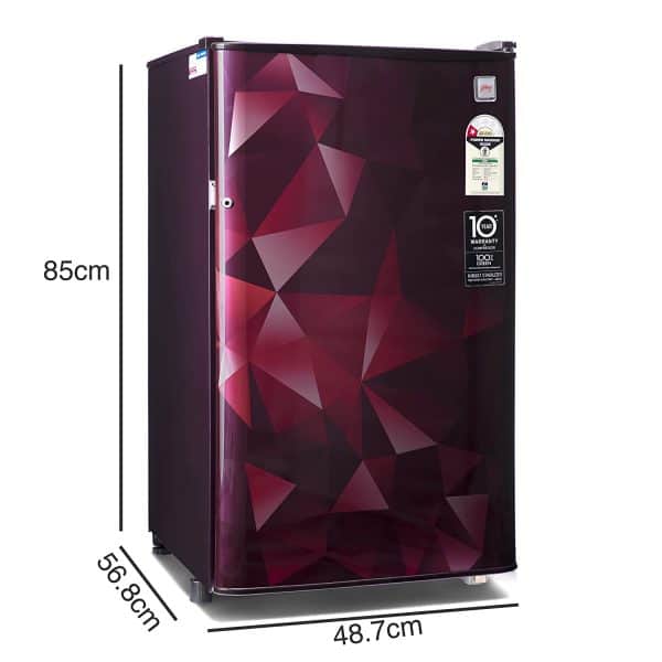 Godrej 99L 1 Star Direct Cool Single Door Refrigerator (RD Champ 114A 13 EWF PS WN, Prism Wine), Red - Image 3