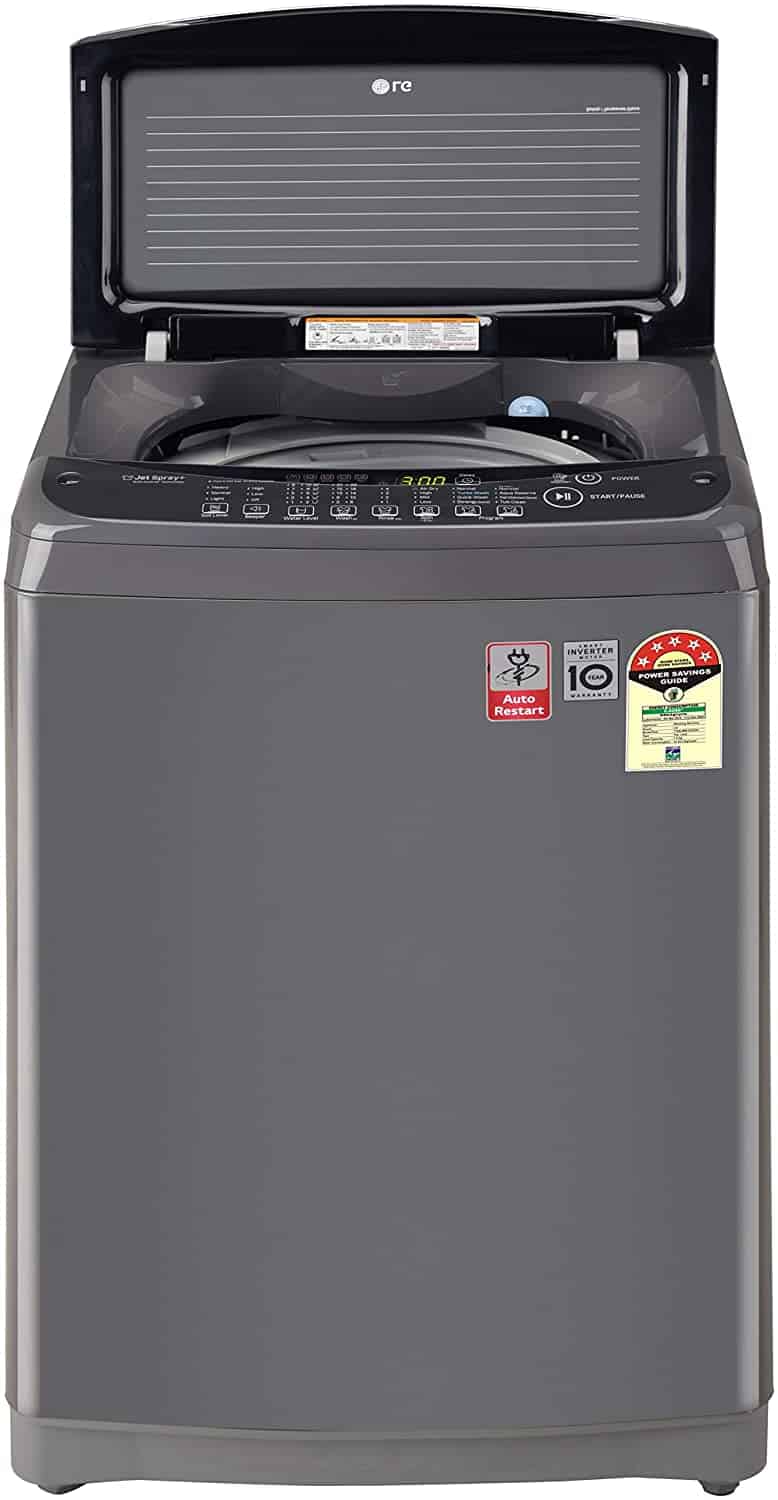 LG 7 Kg 5 Star Inverter Fully-Automatic Top Loading Washing Machine ( T70SJMB1Z, Middle Black, Jet Spray+) – DATAMATION