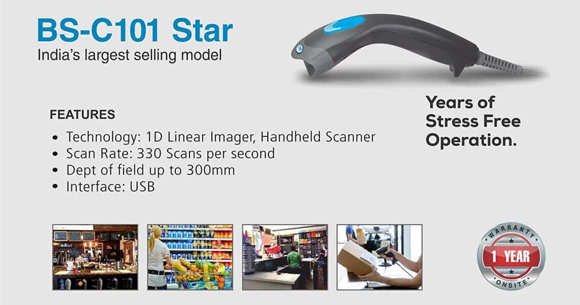 TVS Electronics BS-C101 Star Barcode Scanner - Image 4