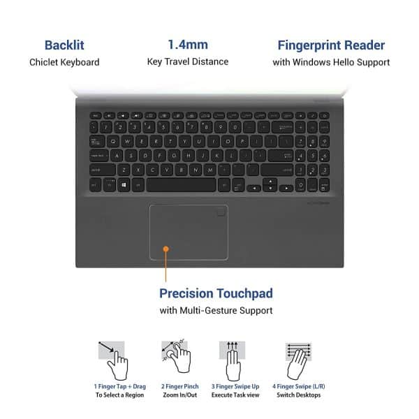 ASUS VivoBook 15 X512FL-EJ512TS 15.6-inch Laptop (10th Gen Core i5-10210U/8GB/1TB HDD + 256GB SSD/Windows 10 Home (64bit)/2GB Dedicated NVIDIA GeForce MX250 Graphics), Slate Grey - Image 3