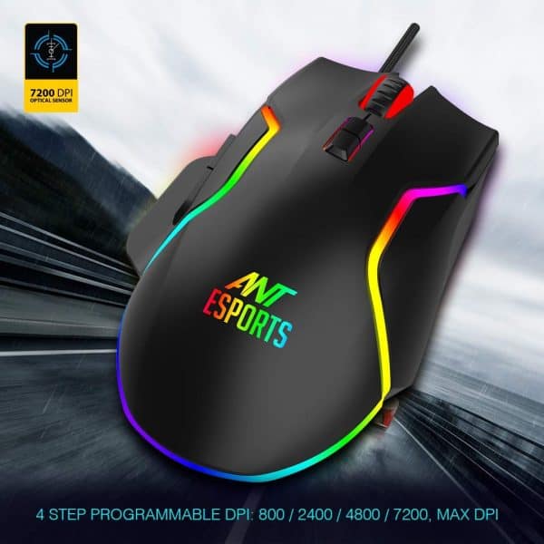 Ant Esports GM320 RGB Optical Wired Gaming Mouse | 8 Programmable Buttons | 7200 DPI - Image 7