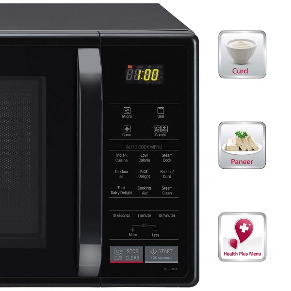 LG 21 L Convection Microwave Oven (LGMC2146BG, Glossy Black, With Starter Kit) - Image 6