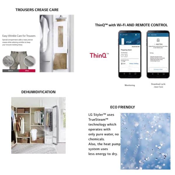 LG Smart Wi-Fi TrueSteam Clothing Care Styler - Refresh, Sanitize & Wrinkle Free Clothes (S3RF, Linen Brown) - Image 6