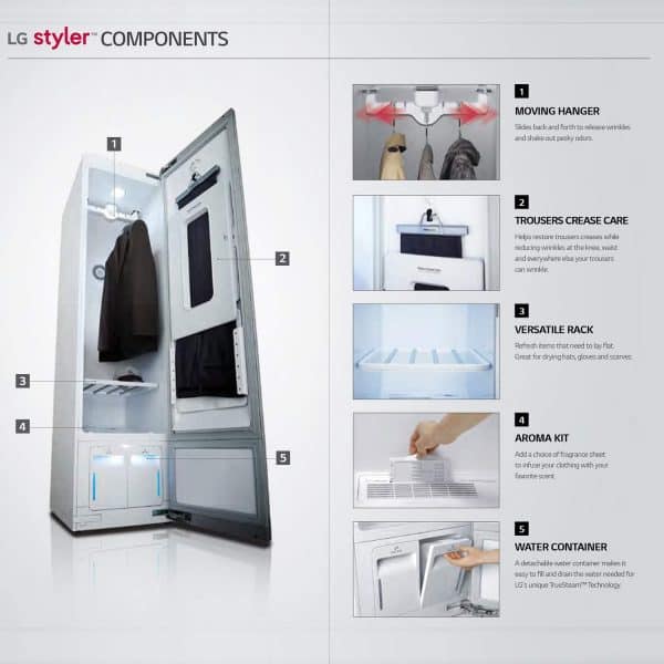 LG Smart Wi-Fi TrueSteam Clothing Care Styler - Refresh, Sanitize & Wrinkle Free Clothes (S3RF, Linen Brown) - Image 7