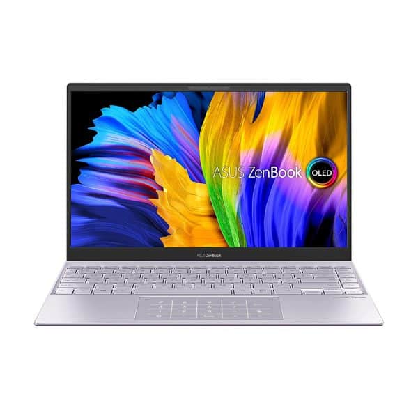 Asus ZenBook 13 OLED (2021) Intel Core i7-1165G7 11th Gen 14" (35.56cms) FHD Thin and Light Laptop (16GB/1TB SSD/Windows 10/Office 2019/Intel Iris Xᵉ Graphics/Lilac Mist/1.14 kg), UX325EA-KG701TS